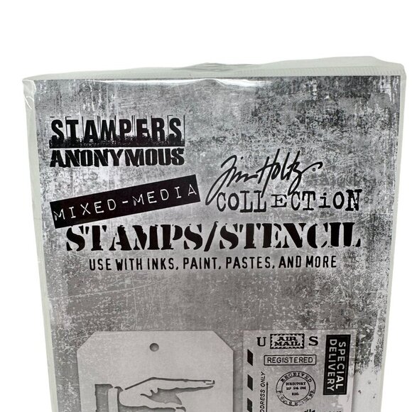 Tim Holtz Correspondence Clear Stamp Direction Stars Stencil THMM141 Mixed Media - Picture 3 of 6